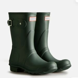(Ew) Nib Hunter Ladies Original Short Back Adjustable  Rain Boots